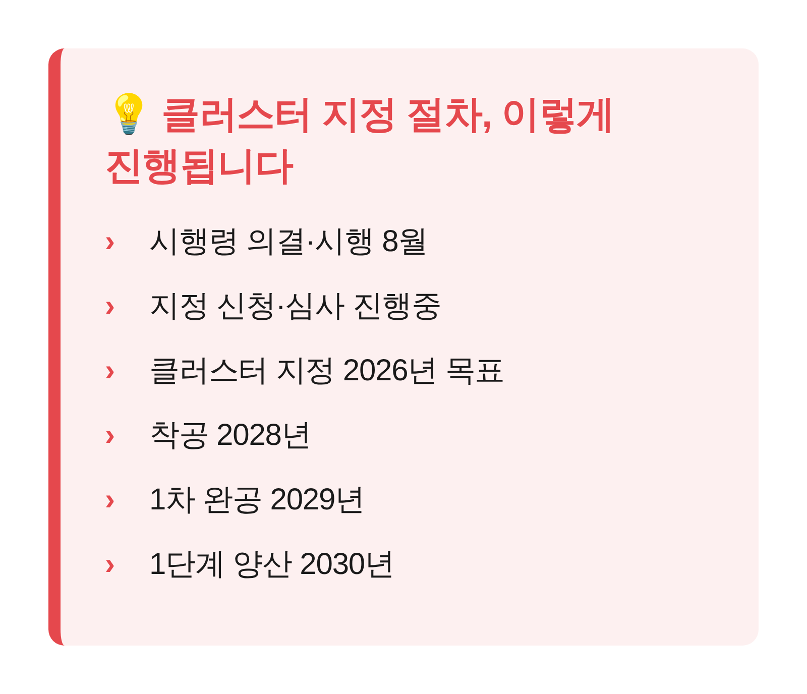 반도체 클러스터 지정 절차 핵심 요약 카드